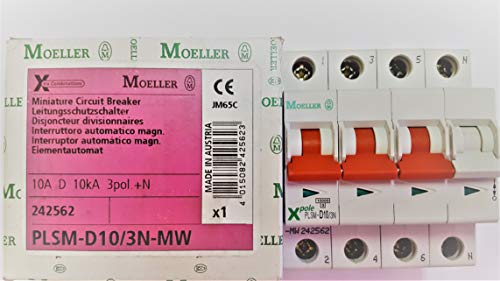 Interruptor automático magnetotérmico 3P N Eaton Moeller PLSM-D10/3N-MW 242562