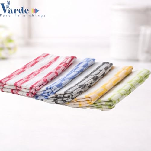 Image of 5 Pcs Dishcloths | 12x16 Inches | Bulk Cotton Kitchen Cleaning Dish Cloths | Scrubbing Wash Cloth Sets | Multipurpose Cloth | 100% Cotton. (Multicolor, Set of 5)