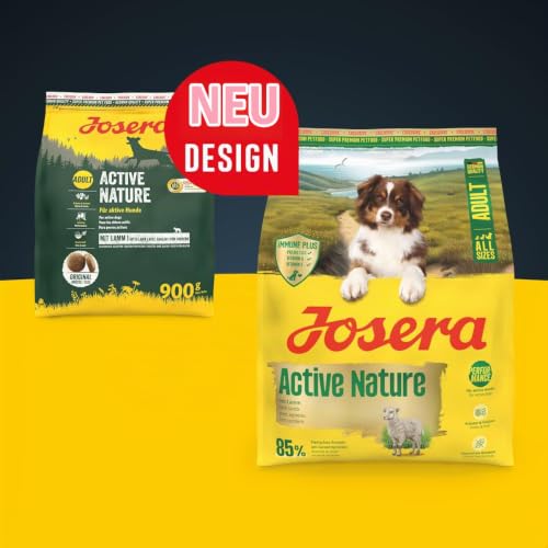 JOSERA Adult Active Nature mit Lamm (1 x 3 kg) | Premium Trockenfutter für ausgewachsene, aktive Hunde | Immune Plus für EIN intaktes Immunsystem | Glutenfreie Rezeptur | 1er Pack