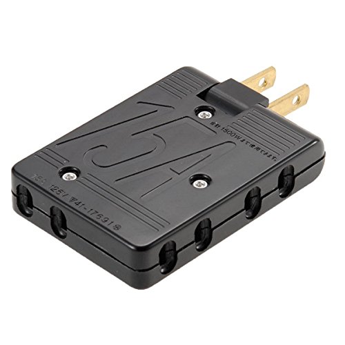 オーム電機 サイドコーナータップ 3個口 黒 HS-AS315/K-G