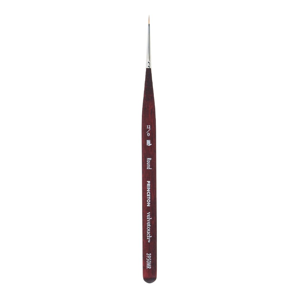 Princeton Velvetouch Mini Round Brush, Synthetic, Short Handle, Size 12/0 inch, 1 Count