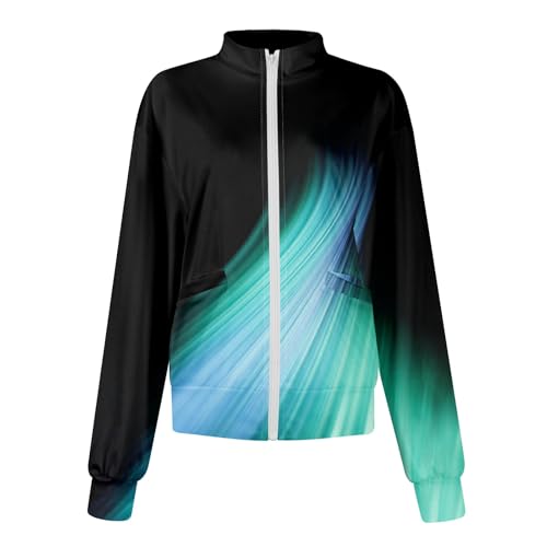 Scrub Jackets for Woman Zip Up Long Sleeve Tops Print Plus Size Womens Scrubs for Women Nursing Shirts with Pockets