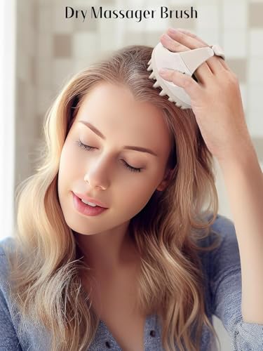 Image of Hair Scalp Massager and Shampoo Brush for Shower Dandruff Removal - Wet and Dry - Encourages Growth - Includes 1 Massage Removal Heads