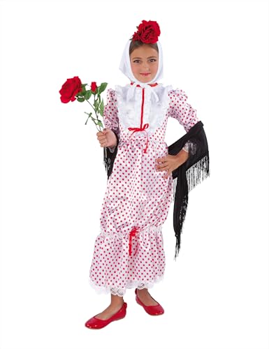 Rubies Disfraz Chulapa Infantil para niñas con Vestido estampado lunares rojos para San Isidro, Chulapos, Madrileño Carnaval