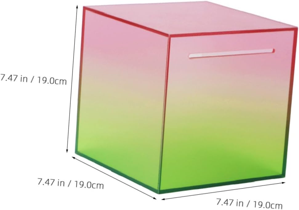 Acrylic Money Saver Box Piggy Bank Jar for Boys and Girls Adults Cash Storage Cube