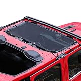 Sunshade for 2018-2023 Jeep Wrangler JL JLU 2 Door 4 Door Front Mesh Sun Shade JL Sunshade Bikini Soft Top Roof Cover Net Accessories, Blocks UV, Wind, Noise, Black