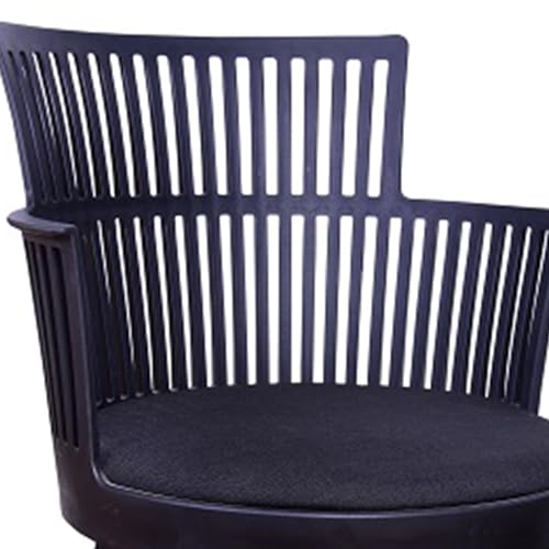 Image of Creative Cafe Chair, Featuring a Sleek Open-Slat backrest, Plush Cushioned Seating, and a deep Black Finish, These Chairs are a Perfect Blend of Modern Style. | CS-1221 /P2 (Black)