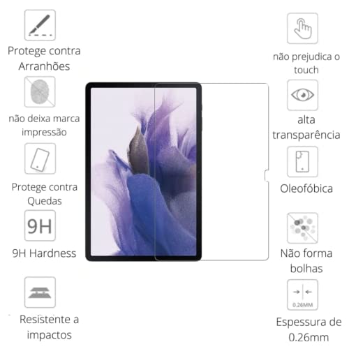 Capa Transparente Anti Quedas Premium para Tablet Samsung Galaxy Tab S7 Fe T735 T736 + Película de V