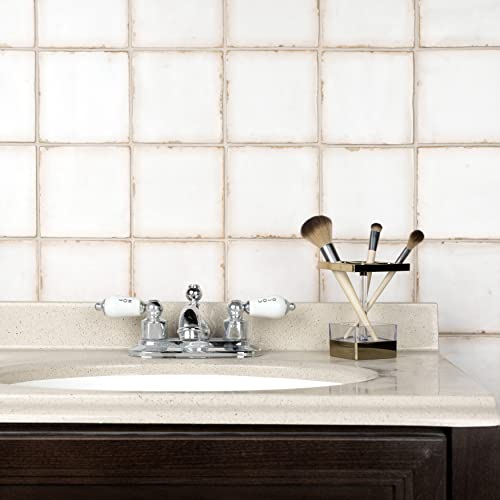 Somertile Fpearcpn Archivo Plain 4.88" X 4.88" Ceramic Floor And Wall Tile, 4.875" X 4.875", White, 32 Count #TOP1