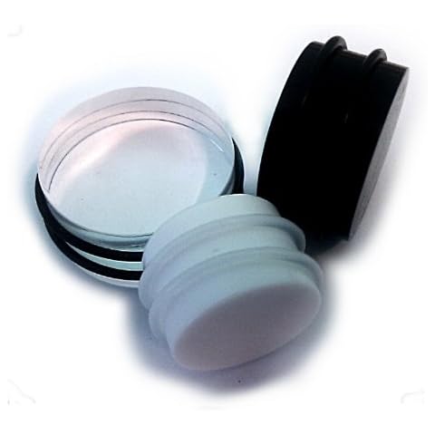 DCTattoo Pair Black Acrylic Flesh Ear Tunnels Plugs Size 28mm Cover