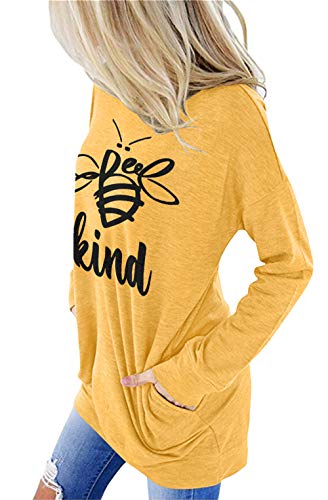 Angerella Women's Casual Loose Fit Pocket Shirts Printed Tops4