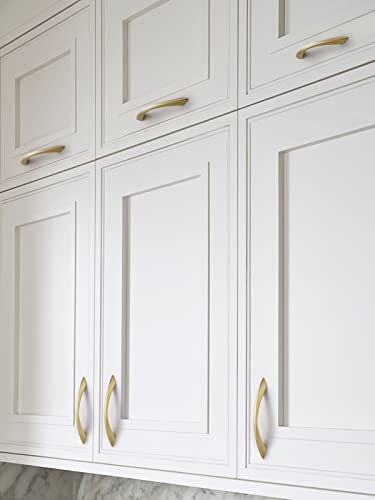 Image of Brushed Gold Cabinet Pulls 5 Inch 20 Pack Arch Twisted Brass Handles Drawer Kitchen Cupboard Bathroom Dresser Cabinet Hardware Zinc Alloy