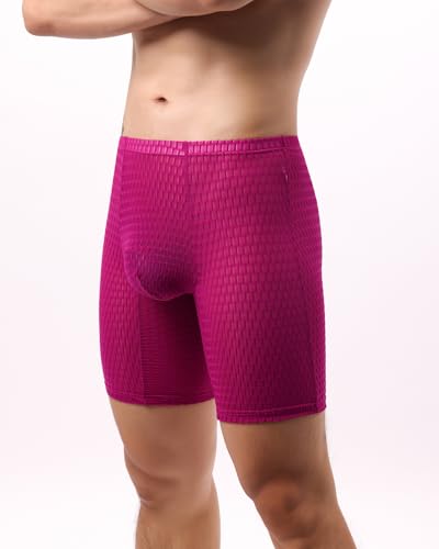 WINDAY Men's Breathable Underwear Lace Mesh Soft Moisture Wicking Boxer Briefs4