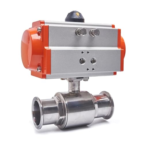 Vanne sanitaire en inox 304 de 38mm dotée d'un vérin pneumatique double effet durable