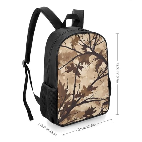 Camouflage Winter Tree Travel Backpack Casual Daypack Shoulder Bag with Adjustable Shoulder Straps for Hiking2