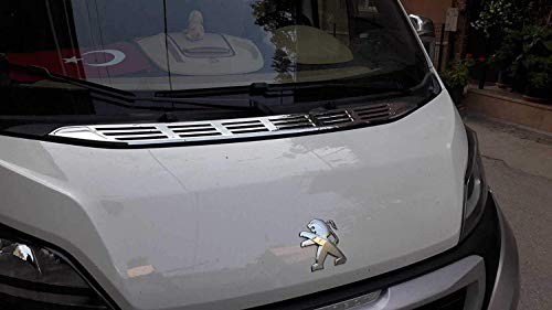 Embellecedor de acero inoxidable para capó, rejilla de cromo, 1 Pieza