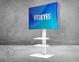 FITUEYES Szafka podłogowa z żelazną podstawą 3 półki na ekran 32 do 65 cali nachylenie obrotowe regulowana wysokość Trzymaj 40 kg Max VESA 600x400 mm Biała FT-S3602MW