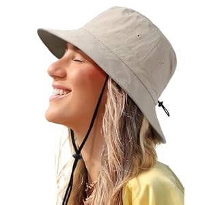 Waterproof Bucket Hat for Women Men Rain Hat UPF 50+ Wide Brim Boonie Sun Hat Foldable Summer Floppy Beach Fishing Safari Hat