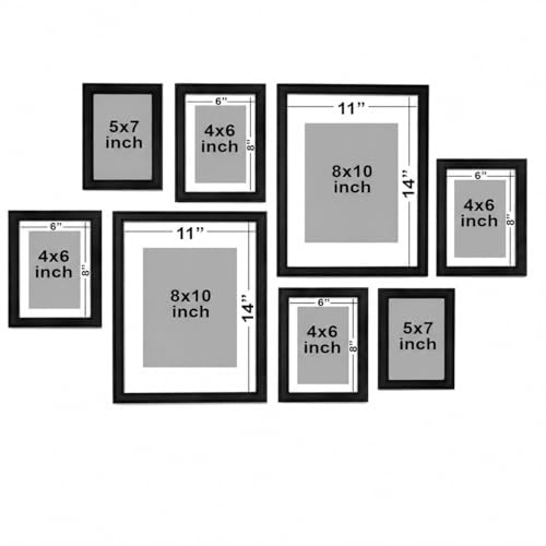 Image of Art Street Rustic Brown & Gold Gallery Wall Photo Frame Set | Modern Memory Timeline Wall Decor for Living Room, Bedroom & Family Photo Collage Display