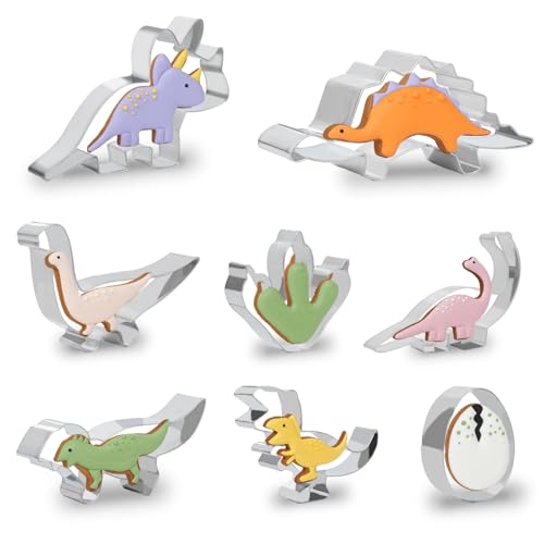 Lot de 11 emporte-pièces dinosaures en acier inoxydable multifonction,Cookie Cutters Dinosaure,Emporte Piece Noël Acier Inoxydable