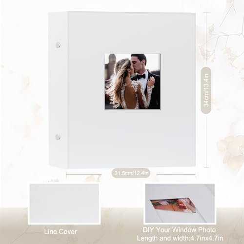 Artmag Fabric Photo Album 4x6 1000 Large Capacity for Family Wedding Anniversary Linen Album Holds 1000 Horizontal and Vertical Photos (1000 Pockets, White)