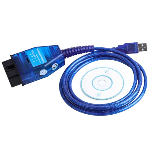 AUTANCTOR Câble de diagnostic USB OBD2 pour V-W, Au-di, Sk-oda et Seat, Scanner ECU de voiture, câble USB compatible avec VAG KKL 409 FT232RL logiciel avec...