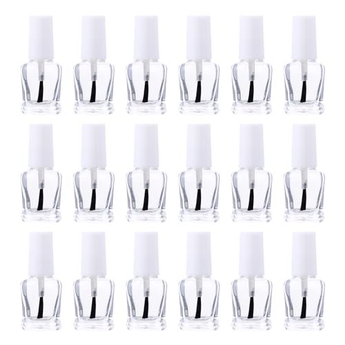 Flacons cylindriques en verre pour vernis à ongles 5 ml Uonlytech lot de 20 flacons transparents