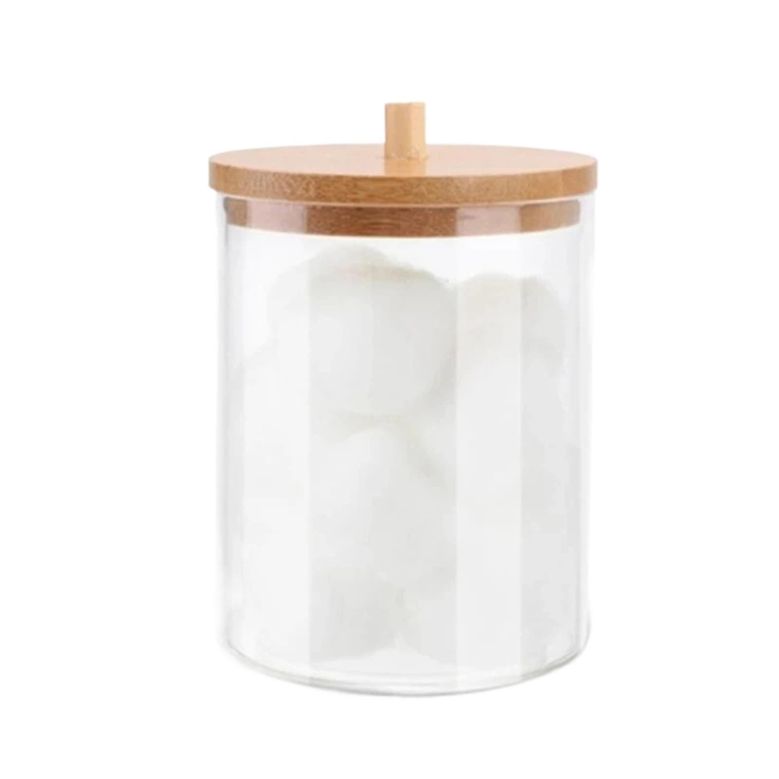 EVAWOIFN Cotton Swab Holder Storage Box Bathroom Jar Makeup Organizer Cotton Round Pad Holder Swab Qtip Dispenser With Lid(Color 04)