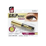 EBIN NEW YORK Grip Bond Eyelash Adhesive Glue (Brush Type, Black, Peptide)|Fast Dyring, Enhancing Volume, Easy Application, Long Lasting, Latex Free