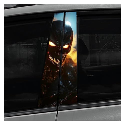 Stickers de pilier B voiture motif crânes protection solaire et colonne