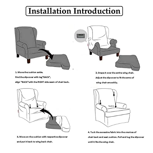 Funda de sillón orejero elástica Konsilsa color I lavable 8