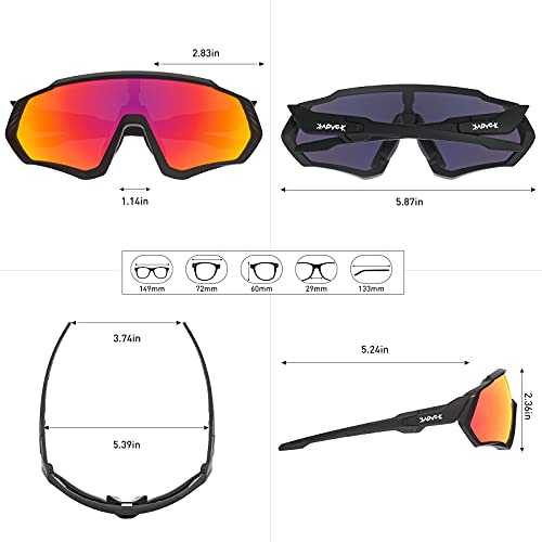 KAPVOE Lunette de Cyclisme Polarisées Homme Femme Tr90 avec 5 Verres Interchangeable Cyclisme Lunette VTT Protection UV400 Lunette de Soleil Pour Vélo Pêche Course Conduite - Image 7