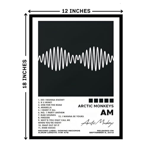 Image of FRAMEZONE Artic Monkeys - Am Album Cover, Poster Wall Decoration Art Framed Poster, Matte & Glossy Laminated Poster with 0.5 Inch Black Wooden Frame (GLOSSY, 12X18 Inches)