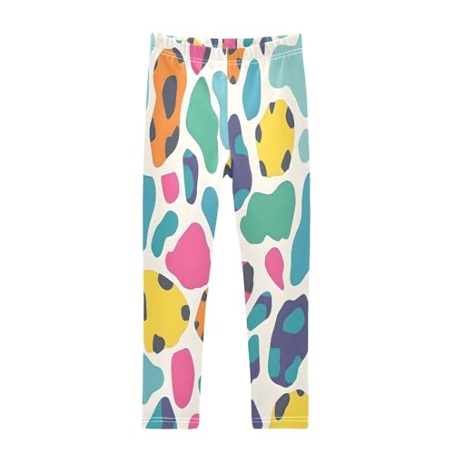 Bolaz Toddler Girls Leggings Printed Yoga Pants Leggings Blue Yellow Leopard for Kids