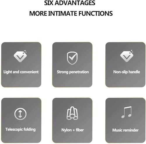 Bastón inteligente Blind Cane con luz LED para discapacidad visual - Bastón electrónico plegable para ancianos y ciegos