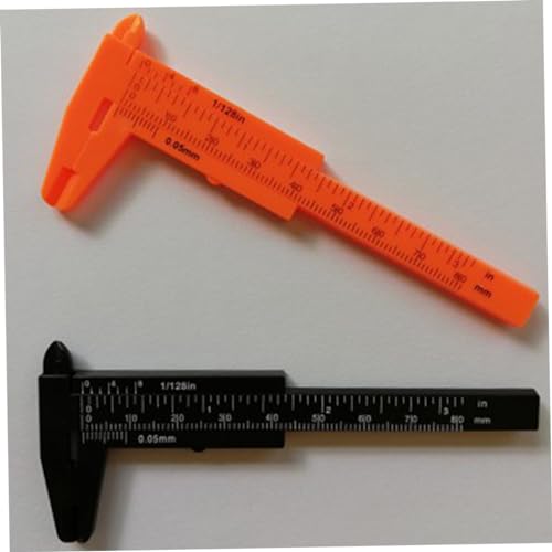 Calibrador Vernier Mini de Plástico Naranja para Joyería miniatura 5