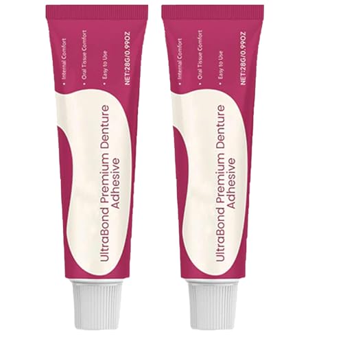 Adesivo per protesi dentali, fissativo per dentiere, colla per denti, adesivo dentale per il fissaggio di protesi dentali fino a 4 giorni. (2pcs)