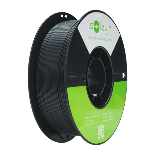 Image of Cregrant3D Soleyin Filament 1.75mm Ultra PLA Filament for 3D Printing High Speed 30-300mm /s Accuracy + /- 0.02mm, 1kg Spool (2.2lbs), Fit Most FDM 3D Printer, Soleyin by Creality Filament, PLA Black