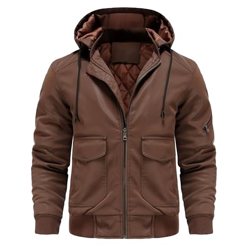 Chaqueta de cuero sintético para hombre vintage