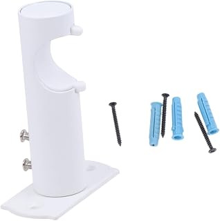 DECHOUS Rotatable Curtain Rod Bracket for Small Spaces Towel Bar Hook Side Loading Rack Easy Installation for Home Bedroom Bathroom White Finish