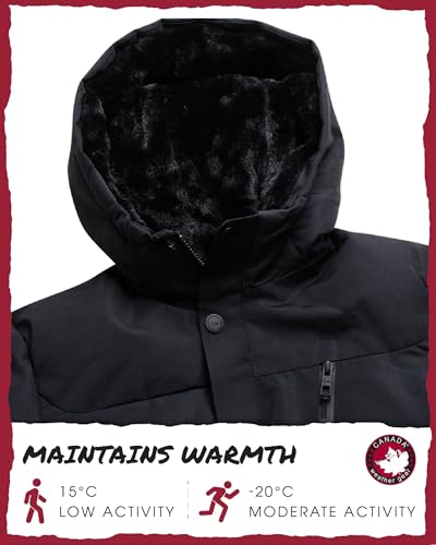 Image of CANADA WEATHER GEAR Boys' Puffer Jacket - Insulated Winter Nylon with Faux Fur Lining - Outerwear Ski Jackets for Boys (8-20)