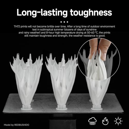 RESIONE TH72 - Resina 3D flexible y duradera, fotopolímero para impresión 3D con agente endurecedor, resina UV de baja absorción de agua para tecnologías LCD/DLP/MSLA - Flexible y resistente - Fernando Cortés RESIONE TH72 - Resina 3D flexible y duradera, fotopolímero para impresión 3D con agente endurecedor, resina UV de baja absorción de agua para tecnologías LCD/DLP/MSLA - Flexible y resistente - Fernando Cortés