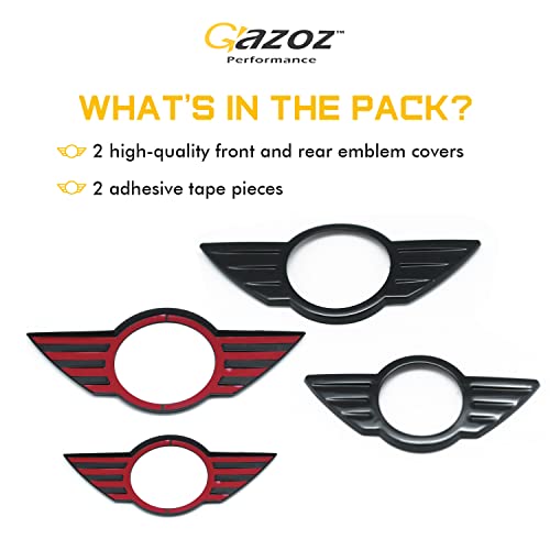 Front & Rear Glossy Black Emblem Badge Cover For R55 R56 R57 S/One #TOP4