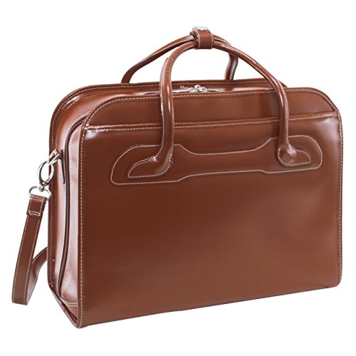 Image of McKlein WILLOWBROOK, 17 inch Leather Detachable -Wheeled Ladies' Laptop /Computer & Tablet Business Briefcase Bag /Women's Rolling Overnight Travel Bag, Removable trolley case