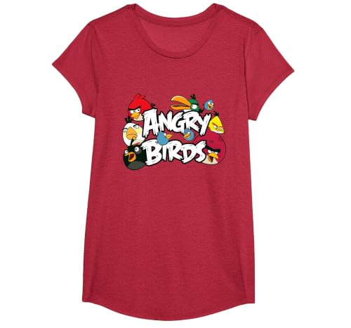 Angry Birds Classic T-Shirt, Girls, Red Heather, X-Small