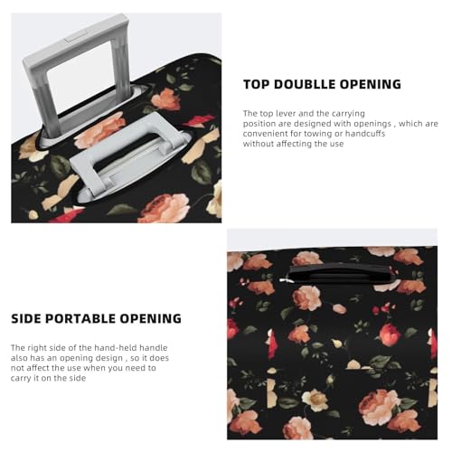Flowers (2) print Luggage cover, suitcase protector, elasticated protective sleeve, fits 18-32 inch suitcases4