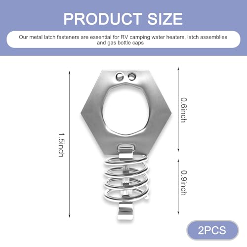 Image of Pack-2 RV Water Heater Cam Lock, Stainless Steel Water Heater Cover Latch Fastener, 1.5 inch Durable Metal Torque Cam Lock with Hook Fastener Parts, Universal for RVs Campers Accessory (Silver)