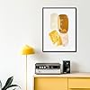 Moonow7 Radiant Glow Abstract Poster, Minimalist Yellow and White Wall Art for Modern Bedroom Office or Living Room, Unframed Size 30x40 cm / 12x16″ #5