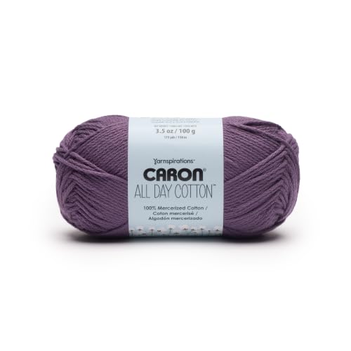 Image of Caron All Day Cotton Yarn for Crocheting, Plummy, 3-Pack
