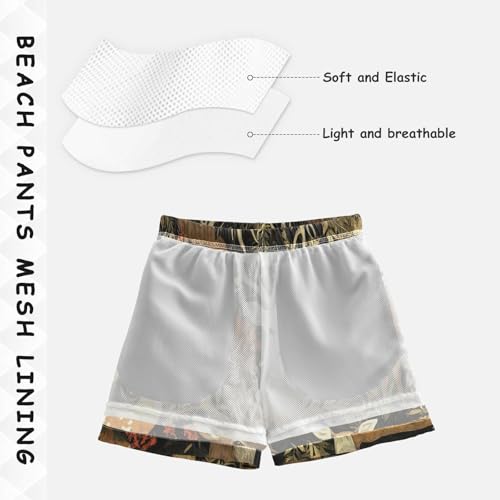 Boys Beach Board Shorts Deer Elk Animal Swim Trunk Teen Swimwear 8-16Y Multicolor4